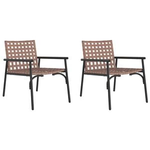 vidaXL Tuinstoel 2 st Bruin poly rattan