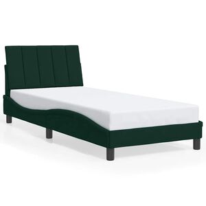 vidaXL Bedframe zonder matras "Hanko" 80x200 cm fluweel donkergroen