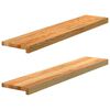 vidaXL Vensterbanken 2 st 100x20x2 cm massief eikenhout lichtbruin