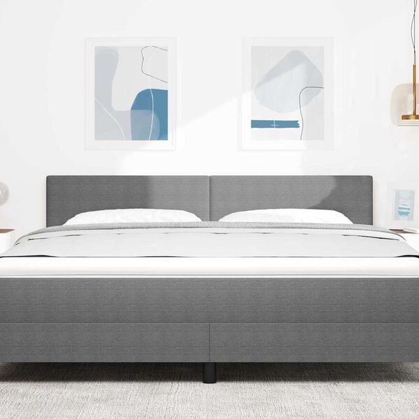 vidaXL Hoofdbord met hoofdeinde Lichtgrijs 180 cm Nep Leer