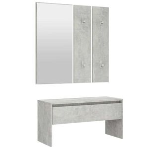 vidaXL Garderobe set bewerkt hout betongrijs