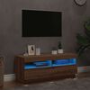 vidaXL Tv-meubel met LED 100x35x40 cm bewerkt hout artisanaal eiken