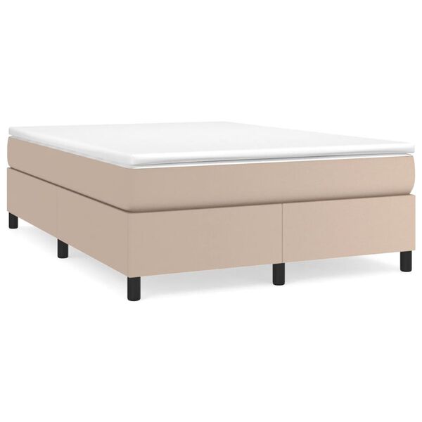 vidaXL Boxspring bed kunstleer cappuccinokleurig 140x200 cm