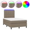 vidaXL Boxspring met matras en LED stof taupe 120x200 cm