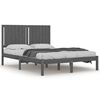vidaXL Bedframe massief grenenhout grijs 135x190 cm