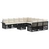 vidaXL Tuinbankenset 12 st Zwart poly rattan