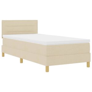 vidaXL LED Box Spring Bed met hoofdeinde Cr&egrave;me 80 x 200 cm Stof