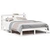 vidaXL Bedframe met hoofdbord massief grenenhout wit 135x190 cm