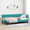 vidaXL Hoekbedframe met Matras met matras 2 pcs Turquoise Fluweel