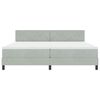 vidaXL Boxspringbed met matras Lichtgrijs 200 x 200 cm Fluweel