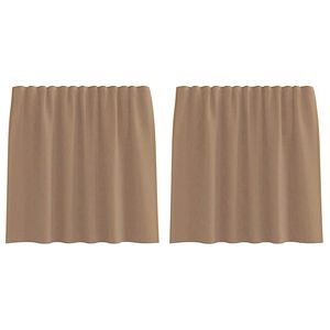 vidaXL Gordijnen voile met roedezakken 2 st lichtbruin