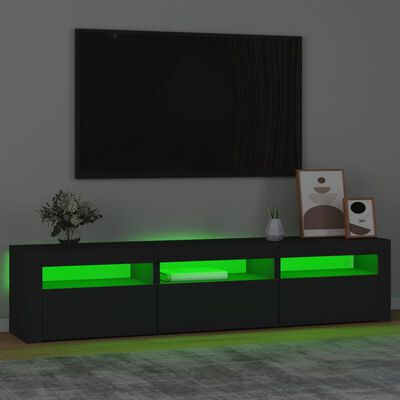 vidaXL Tv-meubel met LED-verlichting 180x35x40 cm zwart