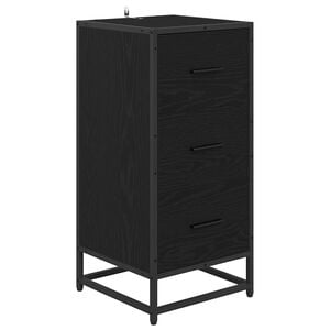 vidaXL Dressoir Zwart Eiken 35,5 x 35 x 76 cm
