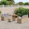 vidaXL Tuin Sofa Set met kussen met opslag 9 pcs beige en lichtgrijs
