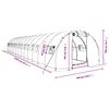 vidaXL Tuinkas met stalen frame 42 m² 14x3x2 m groen
