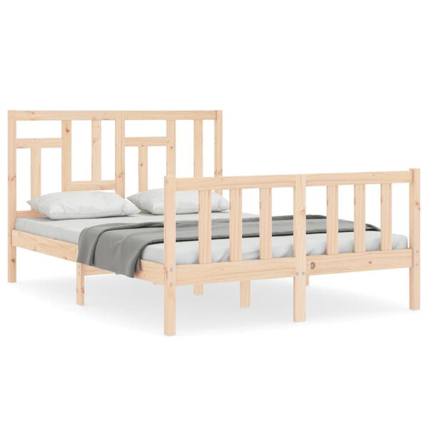 vidaXL Bedframe zonder matras massief grenenhout 140x190 cm
