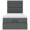 vidaXL Ottoman bed met matras 90x190cm stof donkergrijs