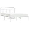 vidaXL Bedframe met hoofdbord metaal wit 140x190 cm