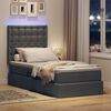 vidaXL Opbergbed met LED met matras Donkergrijs 90 x 190 cm Polyester