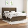 vidaXL Boxspring met matras stof donkerbruin 180x200 cm