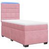 vidaXL Boxspring met matras fluweel roze 90x190 cm