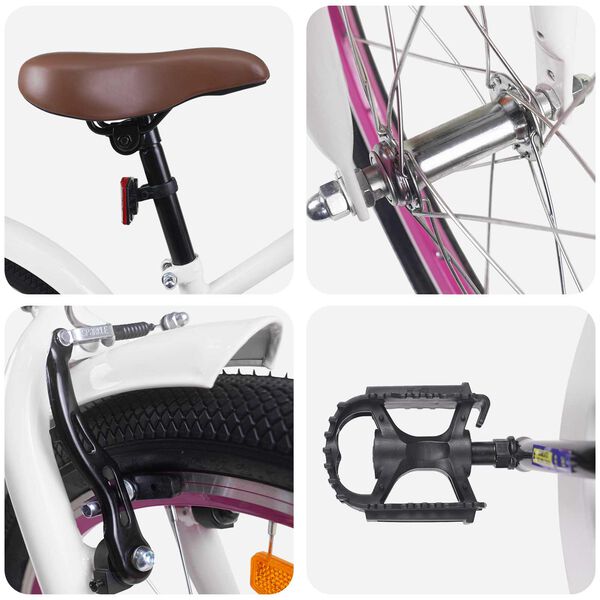 vidaXL Kinderfiets 22 Inch voor 7-12 jaar oud Wit