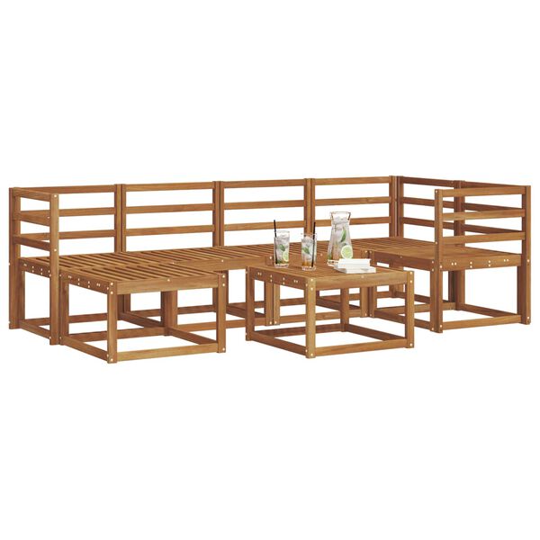 vidaXL Buiten bankenset 7 pcs Naturel Massief Acaciahout