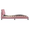 vidaXL Bedframe zonder matras fluweel roze 140x190 cm