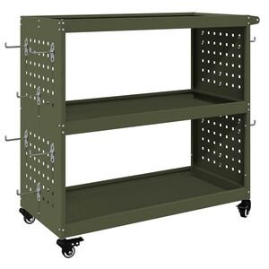 vidaXL Gereedschapswagen Olijfgroen 75 x 35 x 73 cm Koudgewalst staal