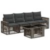 vidaXL Tuinbankenset 5 st Grijs en Donkergrijs poly rattan