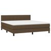 vidaXL Boxspring met matras stof donkerbruin 160x200 cm