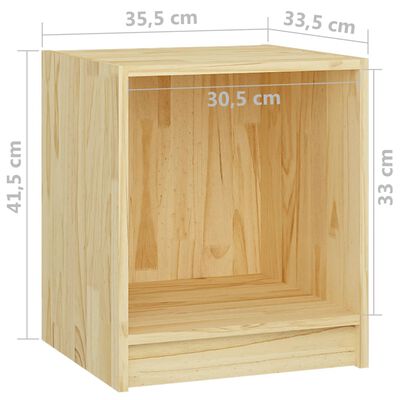 vidaXL Nachtkastje 35,5x33,5x41,5 cm massief grenenhout