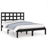 vidaXL Bedframe massief hout zwart 120x190 cm