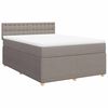 vidaXL Boxspring met matras stof taupe 160x200 cm