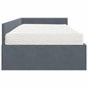vidaXL Hoekbedframe met Matras Anders 2 pcs Grijs Fluweel