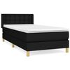 vidaXL Boxspring met matras stof zwart 100x200 cm