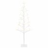 vidaXL LED-kerstboom met lichtsnoer Wit 18 x 18 x 120 cm Staal