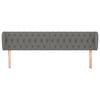 vidaXL Hoofdbord met randen 183x23x78/88 cm stof donkergrijs