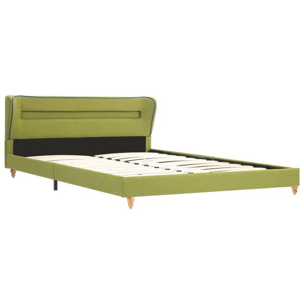 vidaXL Bedframe met LED zonder matras 135x190 cm groen