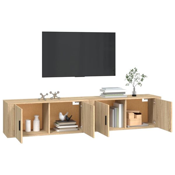 vidaXL Tv-wandmeubels 2 st 100x34,5x40 cm sonoma eikenkleurig