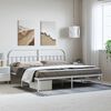 vidaXL Bedframe met hoofdbord metaal wit 193x203 cm