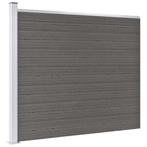 vidaXL Schuttingpaneel 175x146 cm HKC grijs