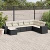 vidaXL 8-delige Loungeset met kussens poly rattan zwart