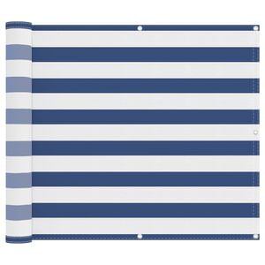 vidaXL Balkon Scherm Rechthoekig 90 x 200 cm Oxford Stof Blauw en Wit
