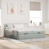 vidaXL Ottoman bed met matrassen en LED's 200x200cm fluweel lichtgrijs