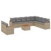 vidaXL 11-delige Loungeset met kussens poly rattan gemengd beige