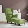 vidaXL Fauteuil met voetenbank fluweel lichtgroen