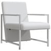 vidaXL Fauteuil met chromen poten kunstleer wit