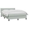vidaXL Boxspring met matras fluweel lichtgrijs 160x220 cm