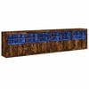 vidaXL Dressoir met LED-verlichting 283,5x37x67 cm gerookt eikenkleur